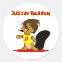 Justin Beaver Round Stickers