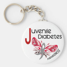 Juvenile Diabetes BUTTERFLY 3 Key Chains