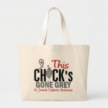JUVENILE DIABETES Chick Gone Grey Canvas Bags