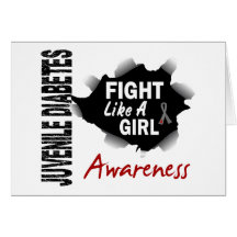 Juvenile Diabetes Fight Like A Girl 14.3 Greeting Card