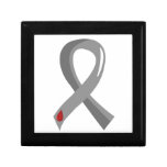 Juvenile Diabetes Grey Ribbon 3 Trinket Box