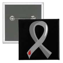 Juvenile Diabetes Grey Ribbon 3 Pinback Buttons
