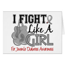 Juvenile Diabetes I Fight Like A Girl 15.5 Greeting Cards