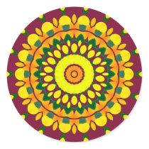 K131 Yellow & Green Round Sticker