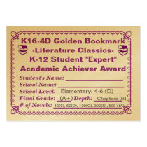 K16-4D Golden Bookmark ~Literature Classics~100ct