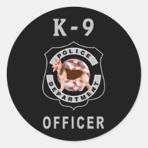 K9 Police Round Stickers