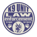 K9 Unit In Dogs We Trust Blue stickers