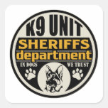 K9 Unit Sheriff's Department Square Stickers