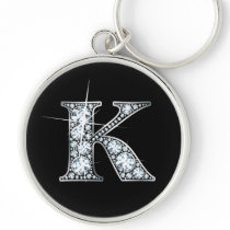 "K" Diamond Bling Keychain