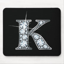 "K" Diamond Bling Mousepad