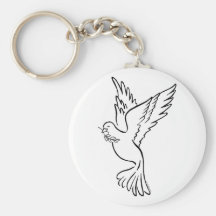 K - Dove of Peace Key Chain