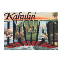 Kahului, Hawaii - Large Letter Scenes Canvas Prints