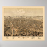 Kalamazoo, MI Panoramic Map - 1874 posters