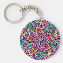 Kaleidoscope Aztec inspired pattern Key Chains