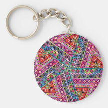 Kaleidoscope Aztec inspired pattern Keychain