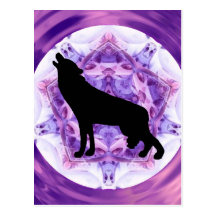 Kaleidoscope Howling Wolf Post Card