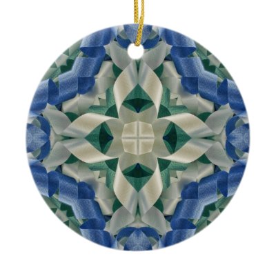 Kaleidoscope of Ribbons in Blue and White Christmas Tree Ornaments