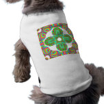 Kaleidoscope Pattern, white and green tints Dog T-shirt