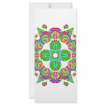 Kaleidoscope Pattern, white and green tints rack cards