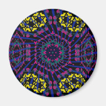 Kaleidoscope & Spiral: Abstract Artwork: Refrigerator Magnets