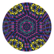 Kaleidoscope & Spiral: Abstract Artwork: Round Sticker