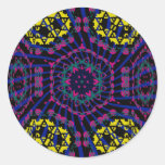 Kaleidoscope & Spiral: Abstract Artwork: Round Sticker