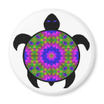 Kaleidoscopic Mandala Turtle Design magnets