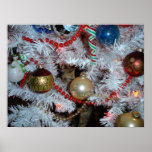 Kalie hiding in the Xmas tree posters