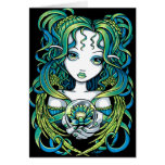 "Kallan" Green Lotus Water Angel Card