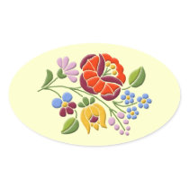 Kalocsa Embroidery - Hungarian Folk Art sticker