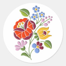 Kalocsa Embroidery - Hungarian Folk Art Stickers