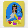 Kamaria the Golden Mermaid and Dolphin Mousepad