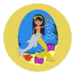 Kamaria the Golden Mermaid and Dolphin Sticker