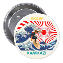 Kamikazi Surfer Pin