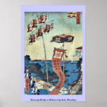 Kanasugi Bridge at Shibaura by Ando, Hiroshige Poster