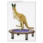 Kangaroo and Trampoline Greeting Cards
