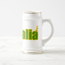kangaroo australia logo yellow and green gifts mug