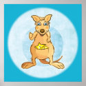 kangaroo blue poster posters
