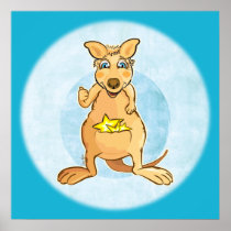 kangaroo blue poster