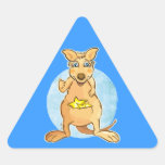 kangaroo blue triangle sticker