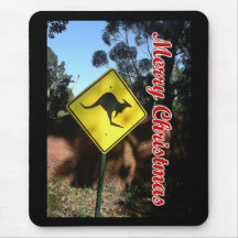 Kangaroo Christmas Mouse Pads