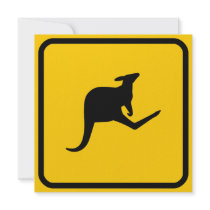 Kangaroo Crossing Invitation