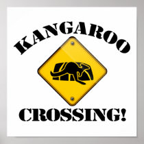 Kangaroo Crossing Posters