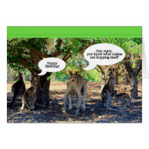 Kangaroo Family Happy Birthday Humour Greeting Card