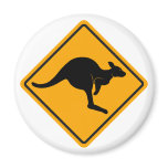 Kangaroo Road Sign Fridge Magnets