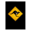 Kangaroo road sign outback cards