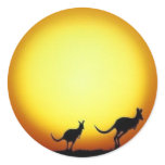 Kangaroo Sunset Stickers