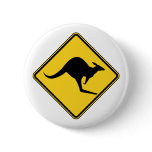 kangaroo warning danger in australia day buttons
