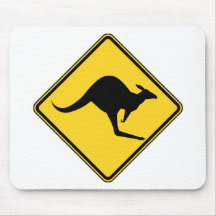 kangaroo warning danger in australia day mousepad