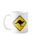 kangaroo warning danger in australia day coffee mug